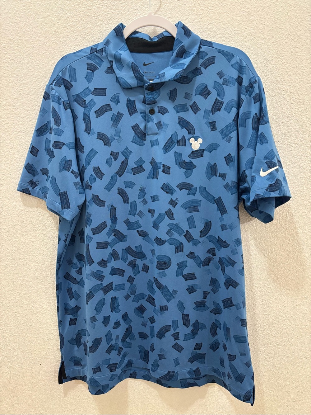 Nike Dri Fit Disney Parks Blue Mickey Short Sleeve Polo Size Large Golf Tennis
